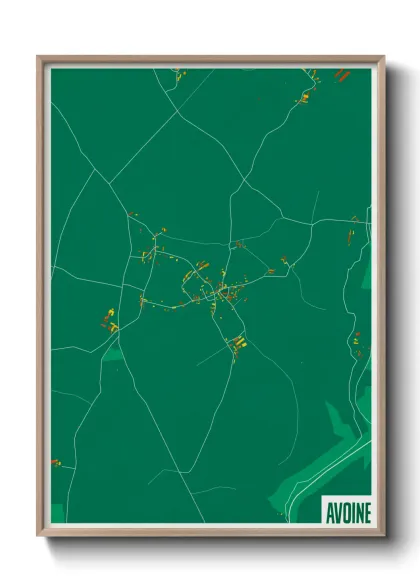 Une affiche de carte sur Avoine