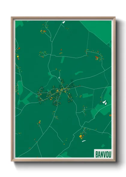 Une affiche de carte sur Banvou