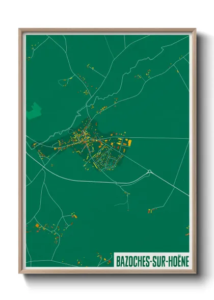 Une affiche de carte sur Bazoches-sur-Hoëne