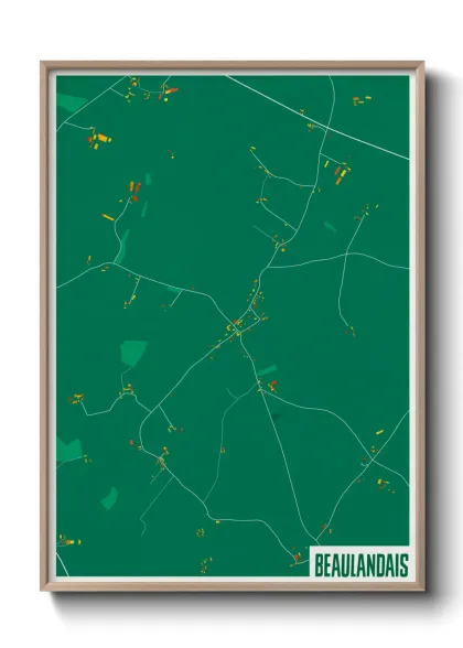 Une affiche de carte sur Beaulandais