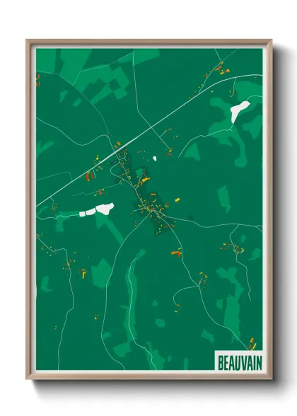 Une affiche de carte sur Beauvain