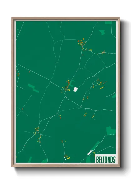 Une affiche de carte sur Belfonds