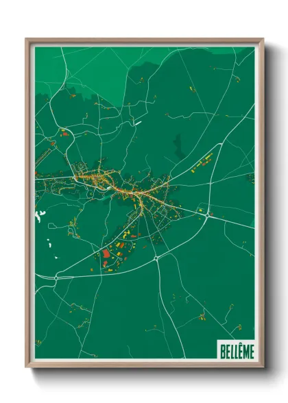 Une affiche de carte sur Bellême