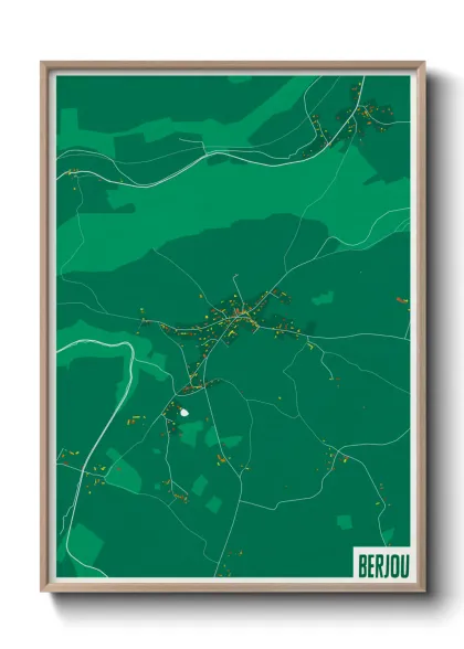 Une affiche de carte sur Berjou