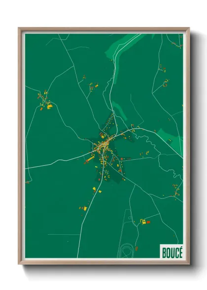 Une affiche de carte sur Boucé