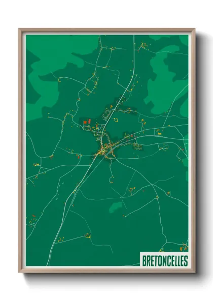 Une affiche de carte sur Bretoncelles