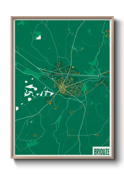 Une affiche de carte sur Briouze