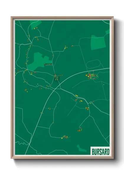 Une affiche de carte sur Bursard