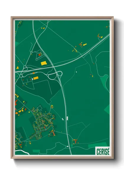 Une affiche de carte sur Cerisé