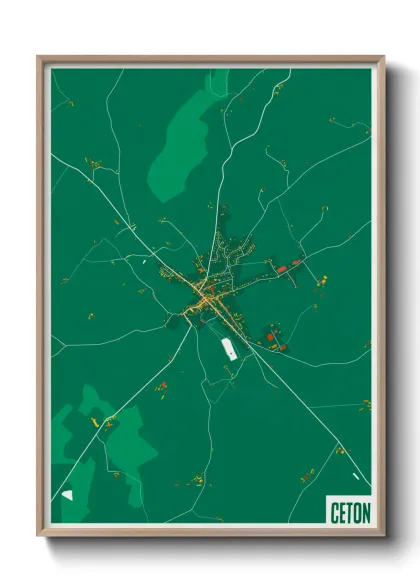 Une affiche de carte sur Ceton