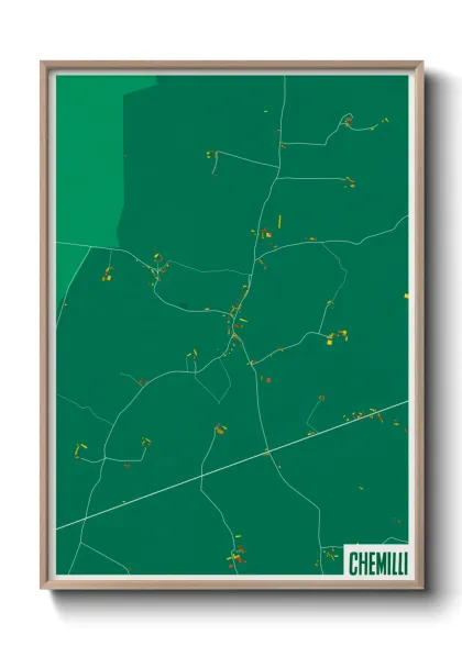 Une affiche de carte sur Chemilli