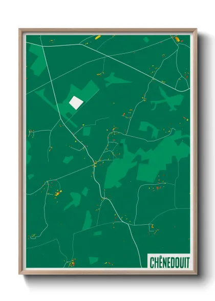 Une affiche de carte sur Chênedouit