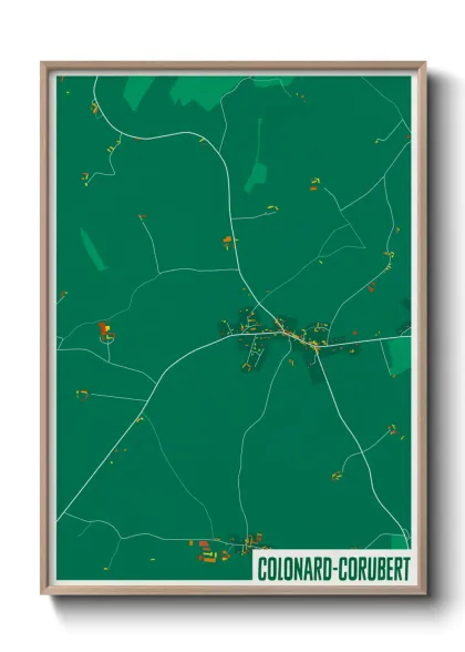 Une affiche de carte sur Colonard-Corubert