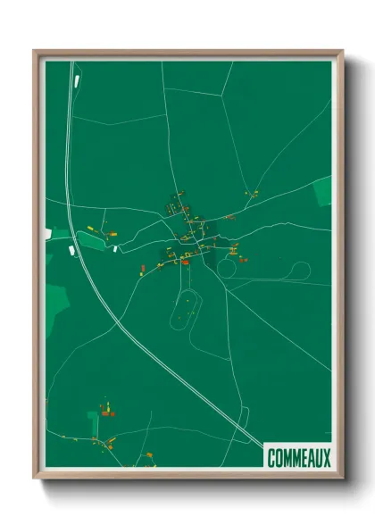 Une affiche de carte sur Commeaux