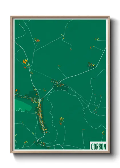 Une affiche de carte sur Corbon