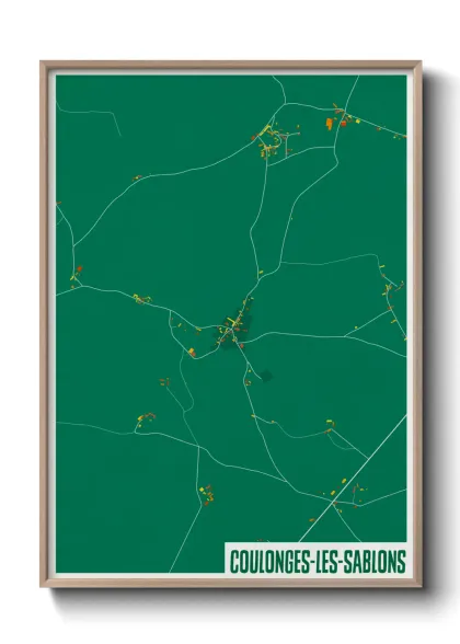 Une affiche de carte sur Coulonges-les-Sablons