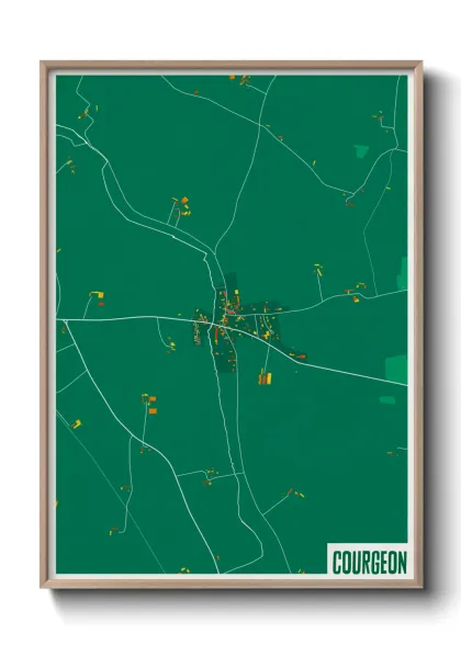 Une affiche de carte sur Courgeon