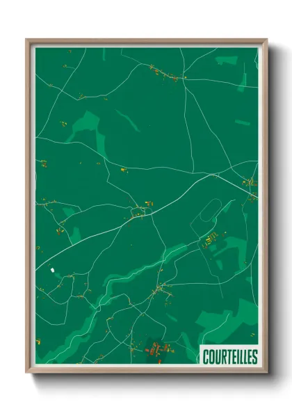Une affiche de carte sur Courteilles
