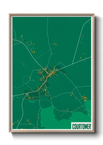 Une affiche de carte sur Courtomer