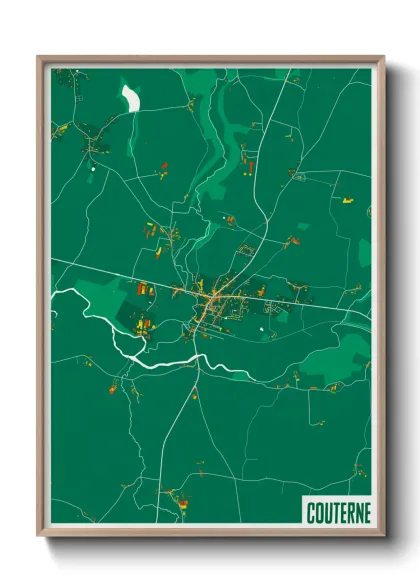 Une affiche de carte sur Couterne