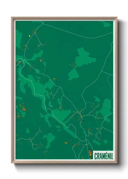 Une affiche de carte sur Craménil