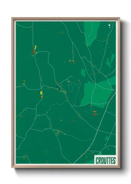 Une affiche de carte sur Crouttes