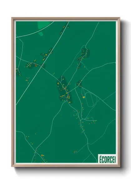 Une affiche de carte sur Écorcei