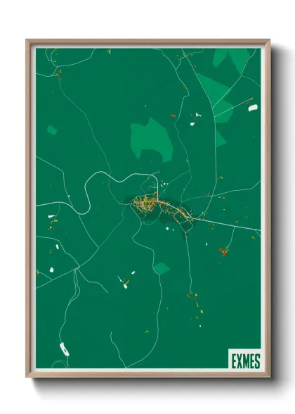 Une affiche de carte sur Exmes