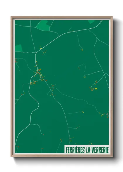Une affiche de carte sur Ferrières-la-Verrerie