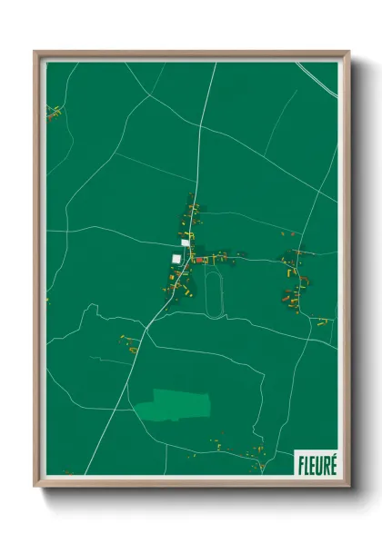 Une affiche de carte sur Fleuré