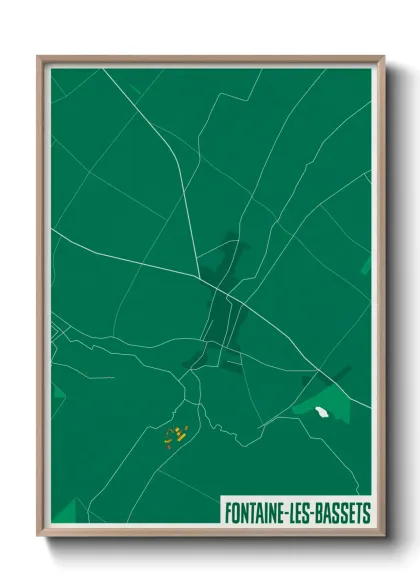 Une affiche de carte sur Fontaine-les-Bassets