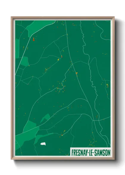 Une affiche de carte sur Fresnay-le-Samson