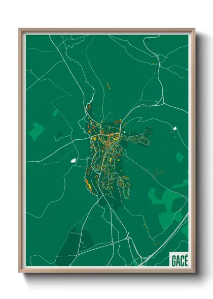 Une affiche de carte sur Gacé