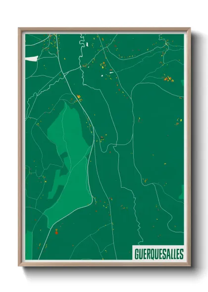 Une affiche de carte sur Guerquesalles