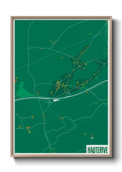 Une affiche de carte sur Hauterive