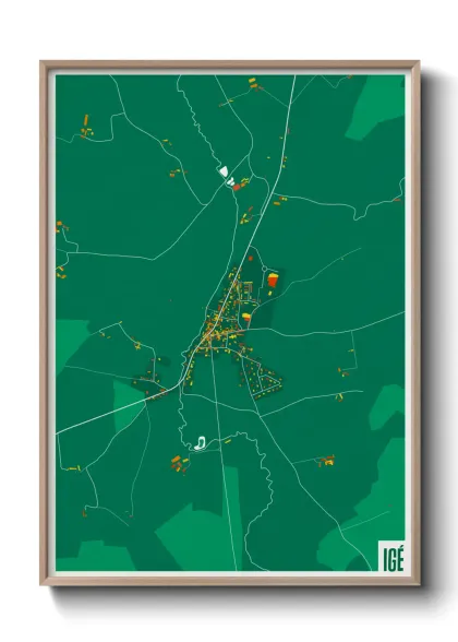 Une affiche de carte sur Igé