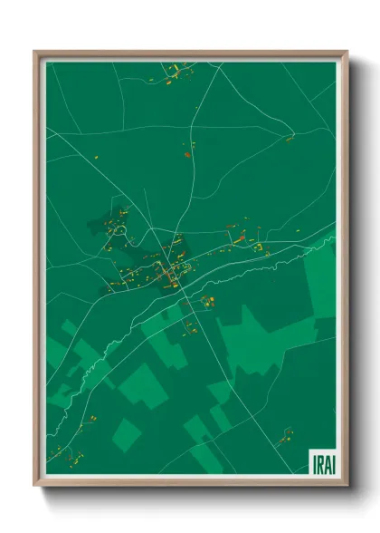 Une affiche de carte sur Irai
