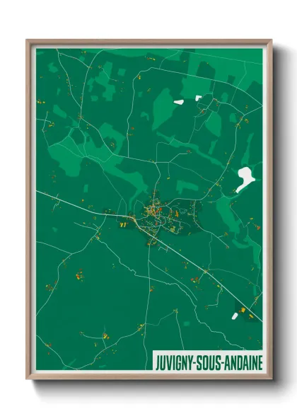 Une affiche de carte sur Juvigny-sous-Andaine