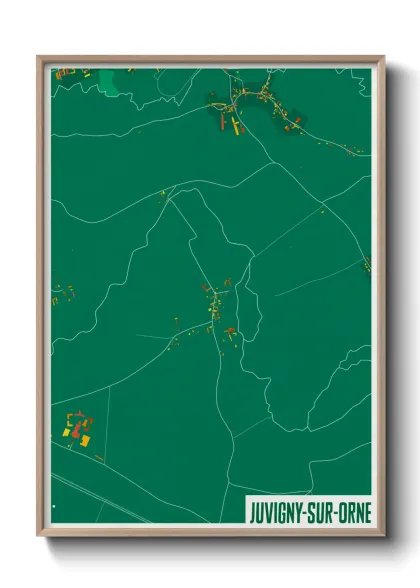 Une affiche de carte sur Juvigny-sur-Orne