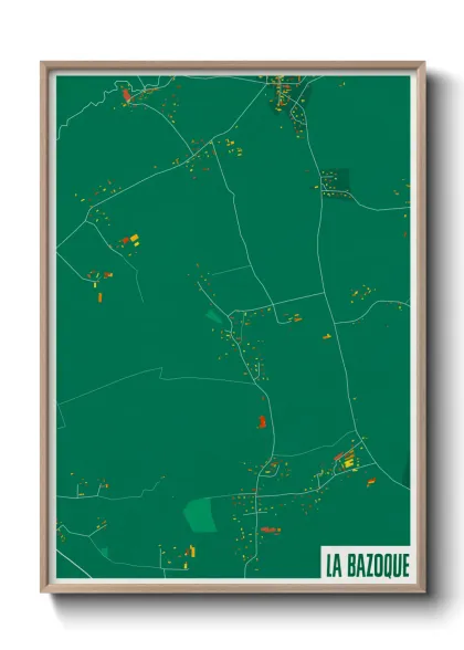 Une affiche de carte sur La Bazoque