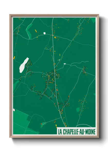 Une affiche de carte sur La Chapelle-au-Moine