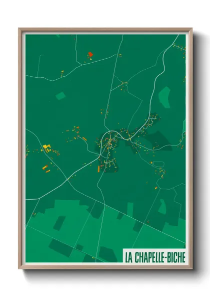 Une affiche de carte sur La Chapelle-Biche