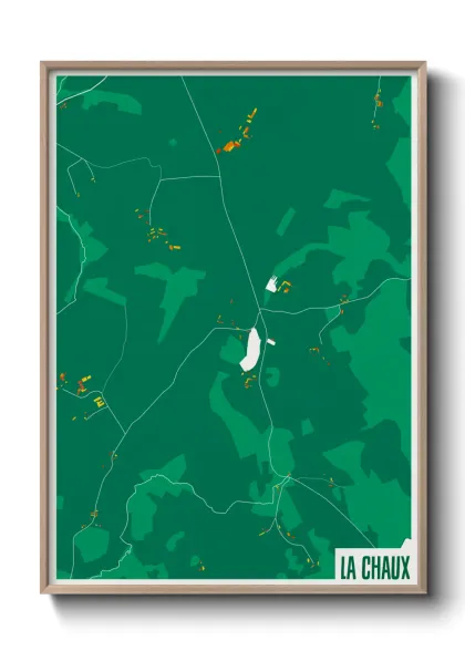 Une affiche de carte sur La Chaux