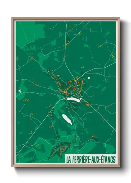 Une affiche de carte sur La Ferrière-aux-Étangs