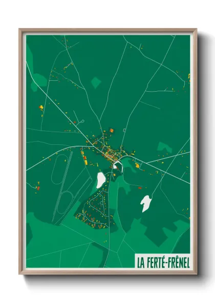 Une affiche de carte sur La Ferté-Frênel