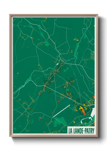 Une affiche de carte sur La Lande-Patry