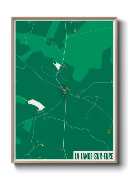 Une affiche de carte sur La Lande-sur-Eure