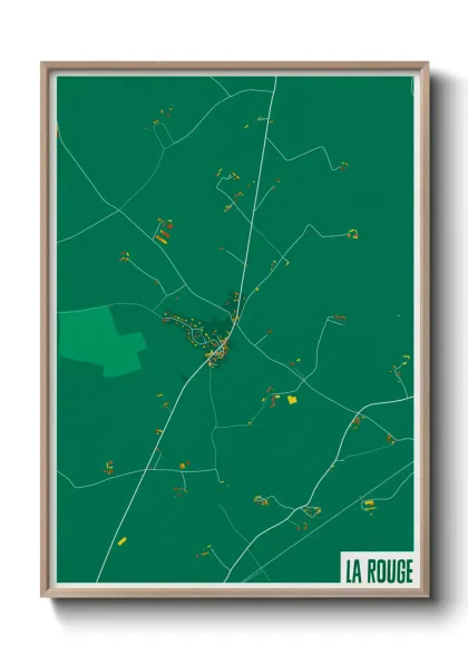 Une affiche de carte sur La Rouge