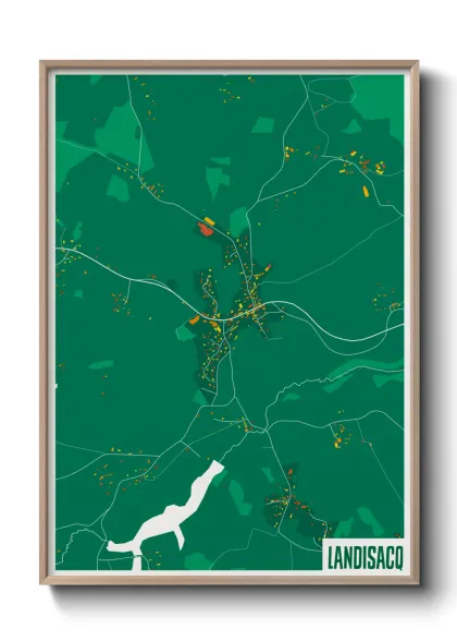 Une affiche de carte sur Landisacq