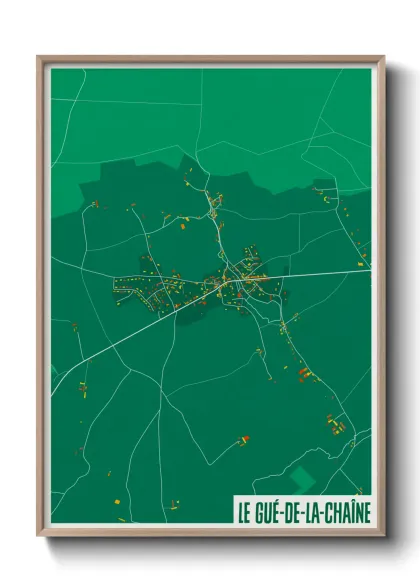 Une affiche de carte sur Le Gué-de-la-Chaîne